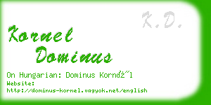 kornel dominus business card